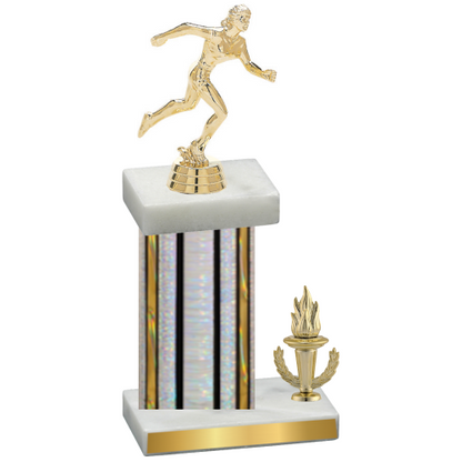 Accented Single Silver Glacier Victory Running Trophy