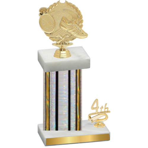 Accented Single Silver Glacier Fourth Place Running Trophy