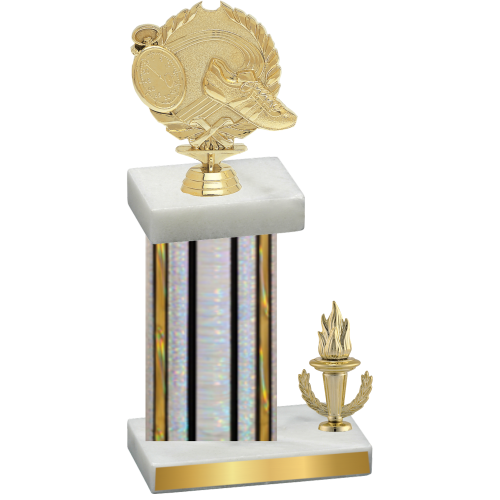 Accented Single Silver Glacier Victory Running Trophy