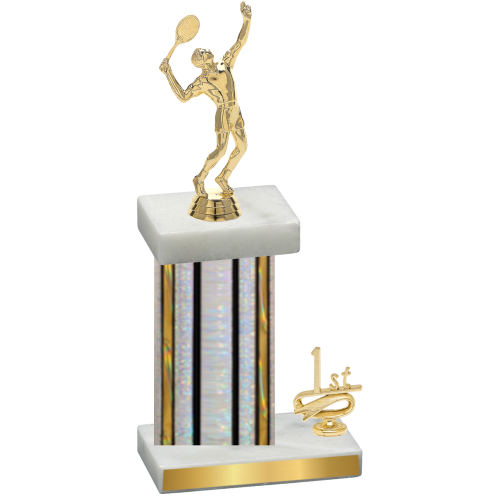 Accented Single Silver Glacier First Place Tennis Trophy