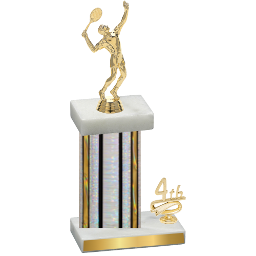 Accented Single Silver Glacier Fourth Place Tennis Trophy