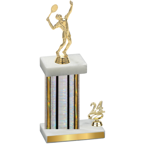 Accented Single Silver Glacier Year Tennis Trophy