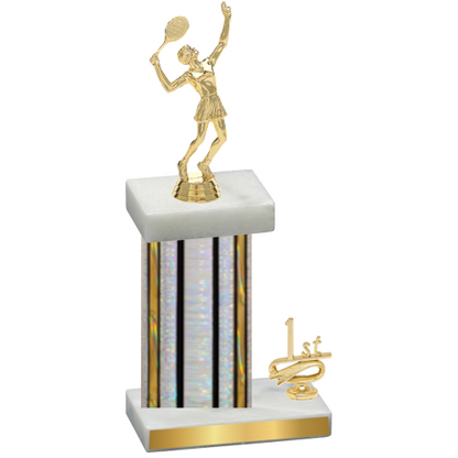 Accented Single Silver Glacier First Place Tennis Trophy