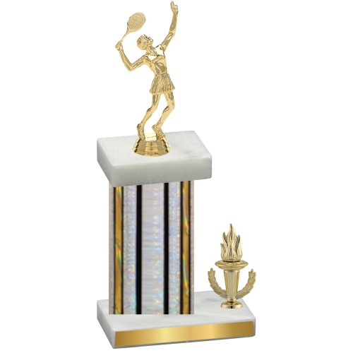 Accented Single Silver Glacier Victory Tennis Trophy