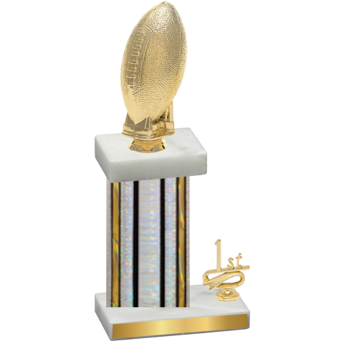 Accented Single Silver Glacier First Place Football Trophy