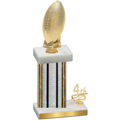 Accented Single Silver Glacier Fourth Place Football Trophy