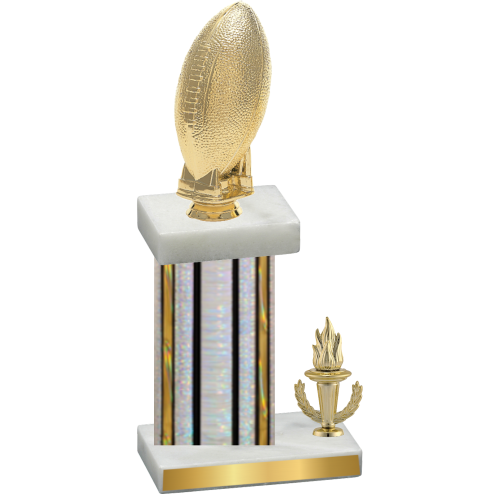 Accented Single Silver Glacier Victory Football Trophy