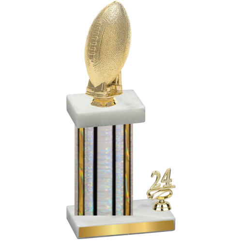 Accented Single Silver Glacier Year Football Trophy