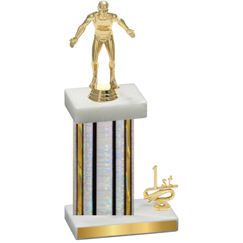 Accented Single Silver Glacier First Place Wrestling Trophy