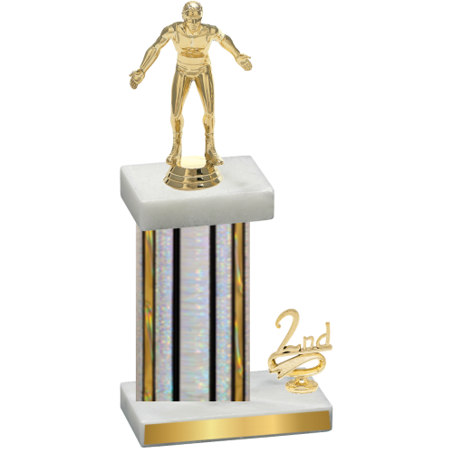Accented Single Silver Glacier Second Place Wrestling Trophy