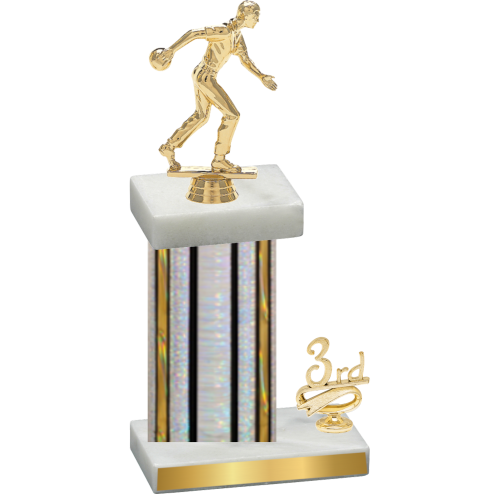 Accented Single Silver Glacier Third Place Bowling Trophy