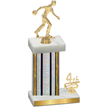 Accented Single Silver Glacier Fourth Place Bowling Trophy