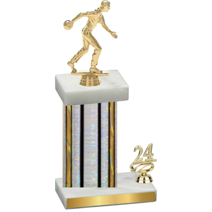 Accented Single Silver Glacier Year Bowling Trophy