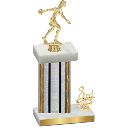 Accented Single Silver Glacier Third Place Bowling Trophy