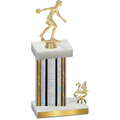 Accented Single Silver Glacier Year Bowling Trophy