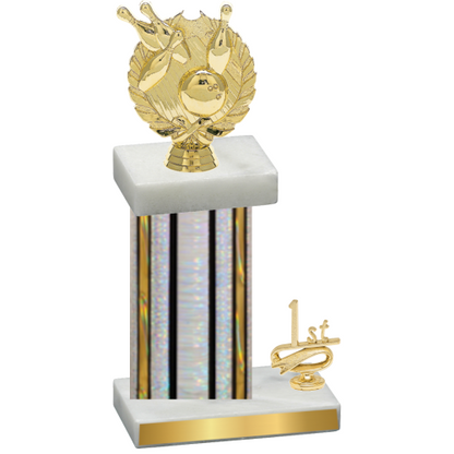 Accented Single Silver Glacier First Place Bowling Trophy