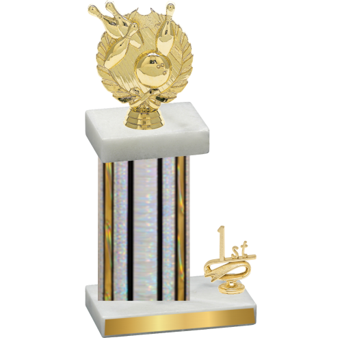 Accented Single Silver Glacier First Place Bowling Trophy