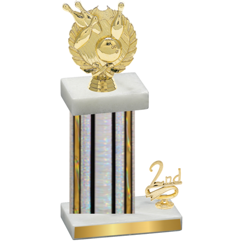 Accented Single Silver Glacier Second Place Bowling Trophy
