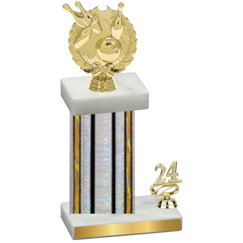 Accented Single Silver Glacier Year Bowling Trophy