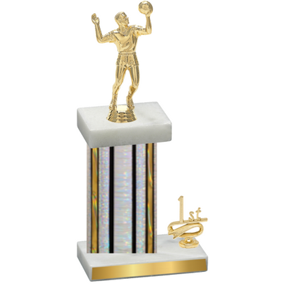 Accented Single Silver Glacier First Place Volleyball Trophy