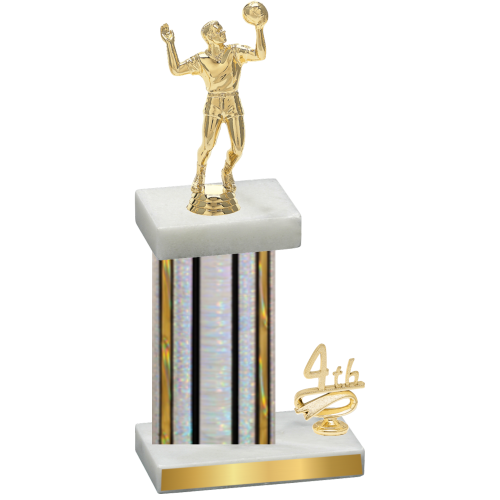 Accented Single Silver Glacier Fourth Place Volleyball Trophy