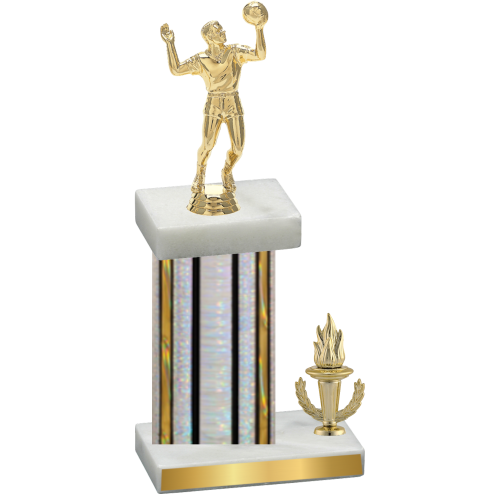 Accented Single Silver Glacier Victory Volleyball Trophy