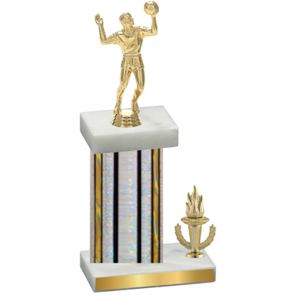 Accented Single Silver Glacier Victory Volleyball Trophy