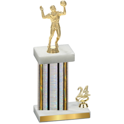 Accented Single Silver Glacier Year Volleyball Trophy