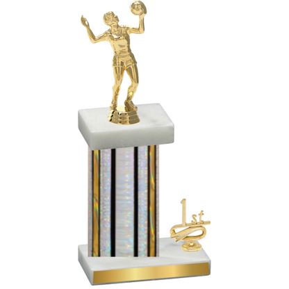 Accented Single Silver Glacier First Place Volleyball Trophy