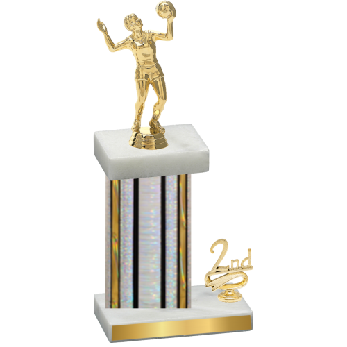 Accented Single Silver Glacier Second Place Volleyball Trophy