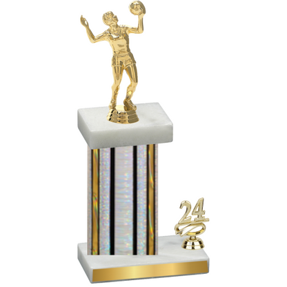 Accented Single Silver Glacier Year Volleyball Trophy