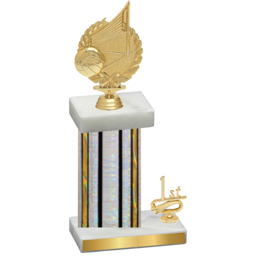 Accented Single Silver Glacier First Place Volleyball Trophy