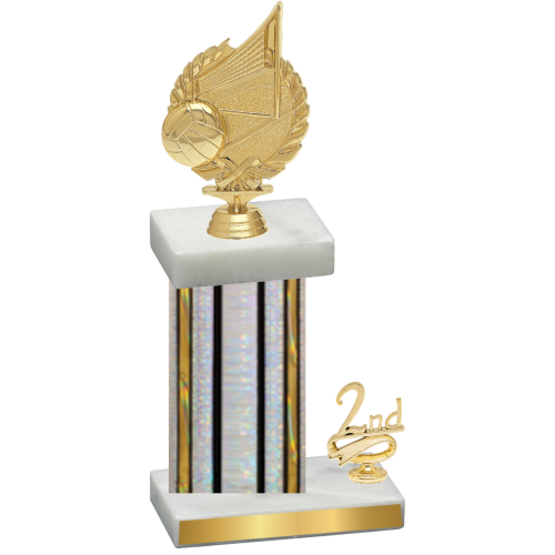 Accented Single Silver Glacier Second Place Volleyball Trophy