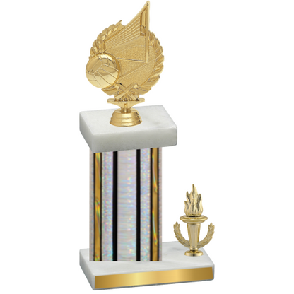 Accented Single Silver Glacier Victory Volleyball Trophy
