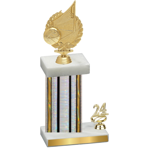 Accented Single Silver Glacier Year Volleyball Trophy