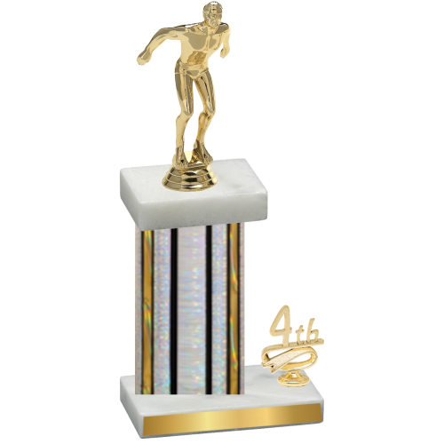 Accented Single Silver Glacier Fourth Place Swimming Trophy