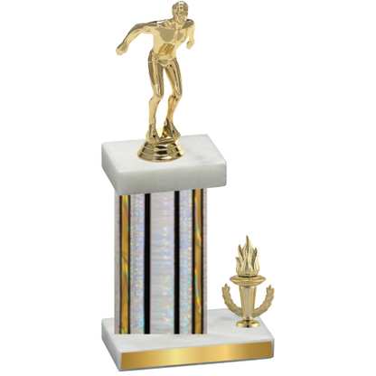 Accented Single Silver Glacier Victory Swimming Trophy