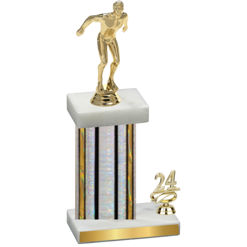 Accented Single Silver Glacier Year Swimming Trophy