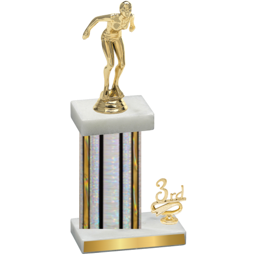 Accented Single Silver Glacier Third Place Tennis Trophy