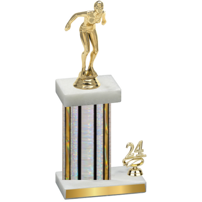 Accented Single Silver Glacier Year Tennis Trophy