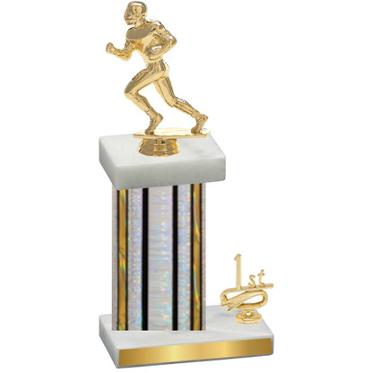 Accented Single Silver Glacier First Place Football Trophy