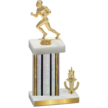 Accented Single Silver Glacier Victory Football Trophy