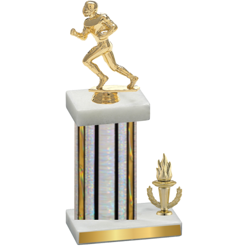 Accented Single Silver Glacier Victory Football Trophy