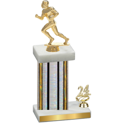 Accented Single Silver Glacier Year Football Trophy