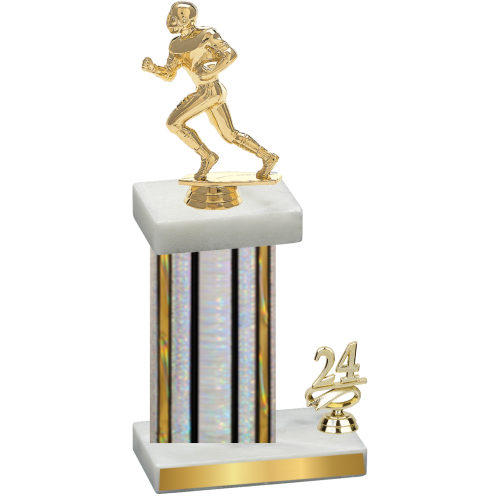 Accented Single Silver Glacier Year Football Trophy