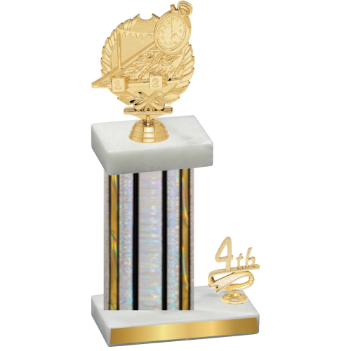 Accented Single Silver Glacier Fourth Place Swimming Trophy