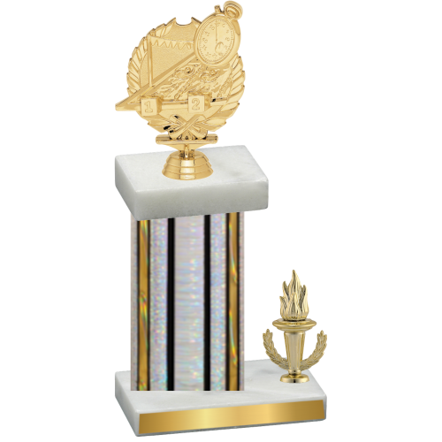 Accented Single Silver Glacier Victory Swimming Trophy