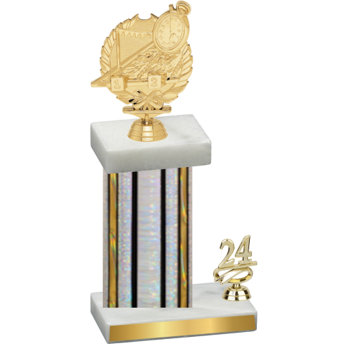 Accented Single Silver Glacier Year Swimming Trophy