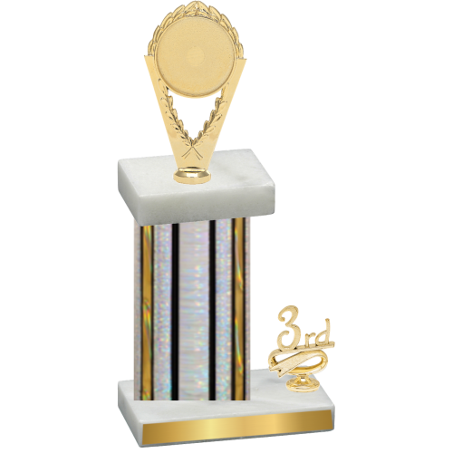 Accented Single Silver Glacier Third Place Insert Trophy