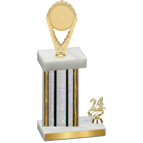 Accented Single Silver Glacier Year Insert Trophy